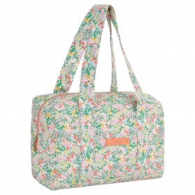 Sac Week-end Jardin D'Aquarelle - Jaune orange vert & rose - La P'tite Cachottière