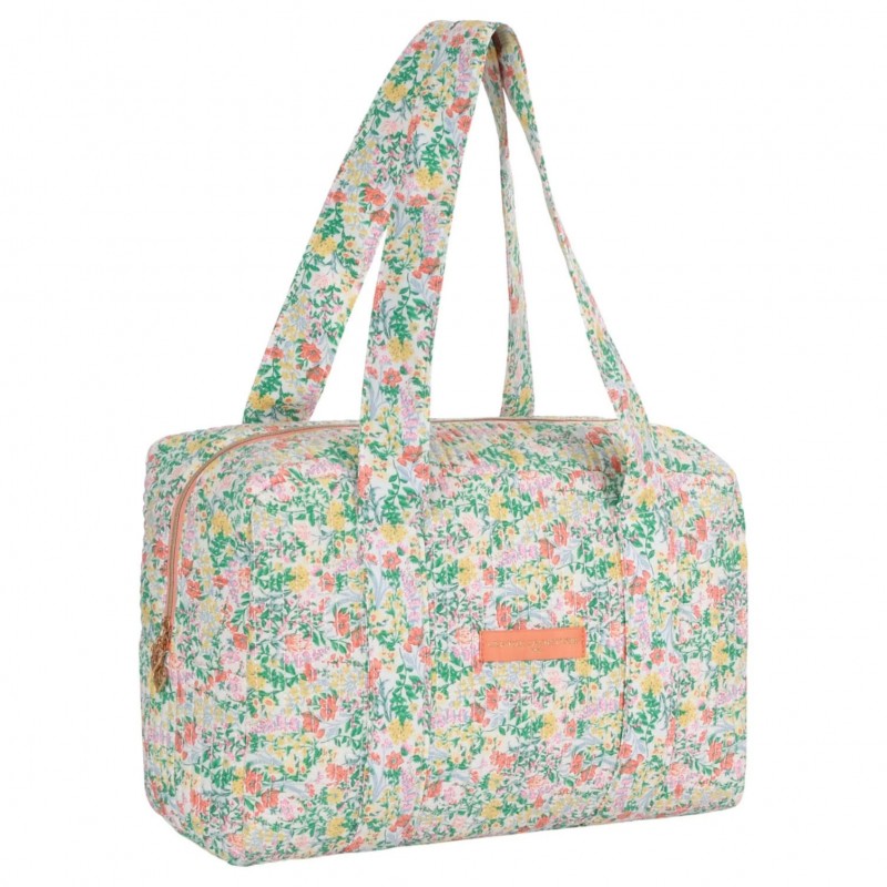 Sac Week-end Jardin D'Aquarelle - Jaune orange vert & rose - La P'tite Cachottière