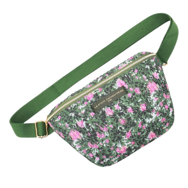 Sac Banane Rosiers De nuit - Noir rose & vert