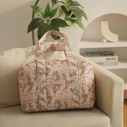 Sac Week-end Eveil Botanique - Beige Rose & vert kaki