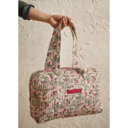 Sac Week-end Floraison Délicate - Rose rouge & vert