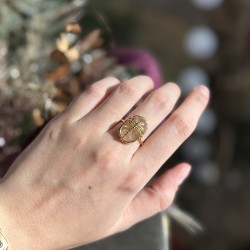 Bague ajustable LIBELLULE Or - Quart rutile