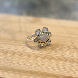 Bague argent doré FLEUR -...