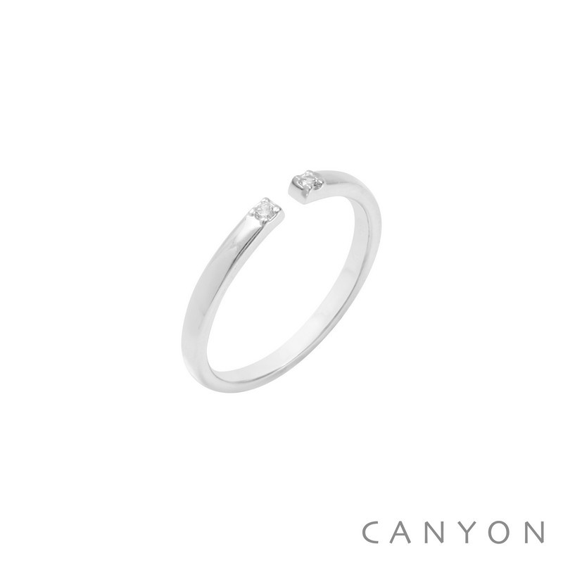 Bague fine en argent TOI&MOI - Oxydes blancs  - CANYON