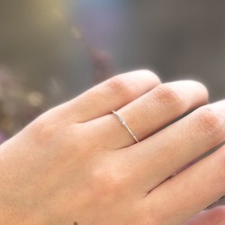 Bague fine en argent ONE - Oxyde blanc - CANYON