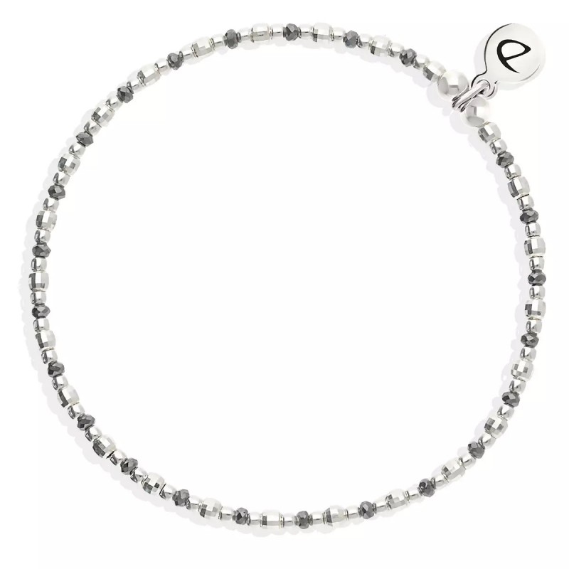 Bracelet élastique FUNNY argent - Gris hématite- DORIANE Bijoux