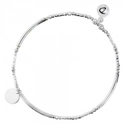 Bracelet élastiqué en Argent - Petite Pastille plate - DORIANE Bijoux