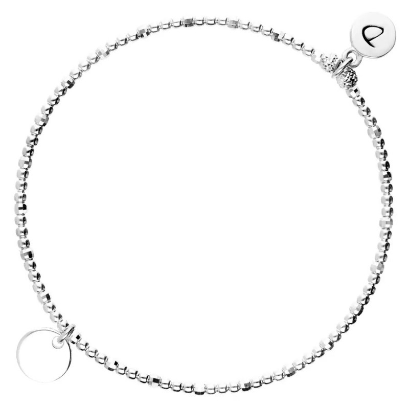 Bracelet élastiqué en Argent - Petite Pastille plate - DORIANE Bijoux