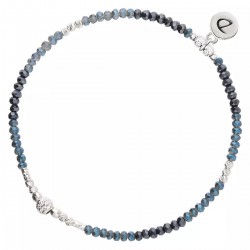 Bracelet élastiqué KANDY Bleu - Perle diamantée - DORIANE Bijoux