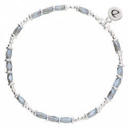 Bracelet élastique PRESTANCE argent - Perles de verre bleues - DORIANE Bijoux