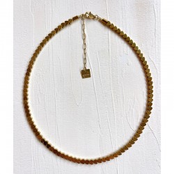 Collier LOVE GOLD chaîne dorée - Cœurs en Hématites - Maison 91