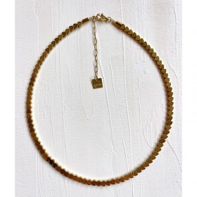 Collier LOVE GOLD chaîne dorée - Cœurs en Hématites - Maison 91