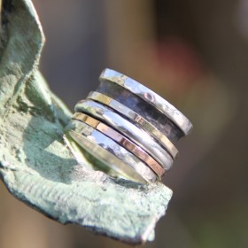 Bague Large - Tube Argent Or Rose & Or Jaune LA CLASSIQUE - Théma Créations