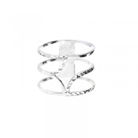 DORIANE BIJOUX - Bague large spirale en argent ciselé effet diamanté - Midnight