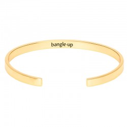 Bracelet jonc fin ouvert Bangle UP en laiton doré stylisé Or light