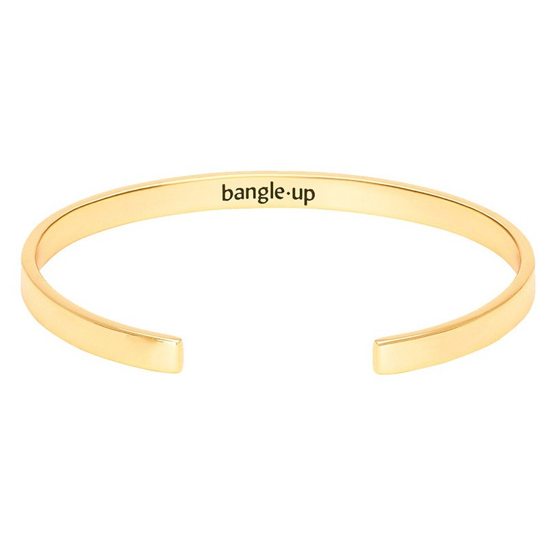 Bracelet jonc fin ouvert Bangle UP en laiton doré stylisé Or light Bracelet jonc fin ouvert Bangle UP en laiton doré stylisé Or light