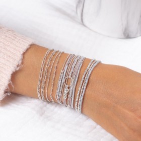 Jolie composition de bracelets Doriane gris