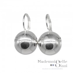 Boucles d'oreilles sur dormeuses boule argent 925 diamètre 18 mm DORIANE BIJOUX