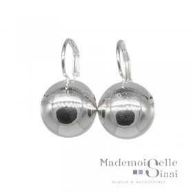 Boucles d'oreilles sur dormeuses boule argent 925 diamètre 18 mm DORIANE BIJOUX