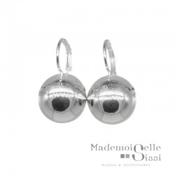 Boucles d'oreilles sur dormeuses Doriane - boule argent 925 diamètre 16 mm DORIANE BIJOUX