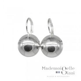 Boucles d'oreilles sur dormeuses Doriane - boule argent 925 diamètre 16 mm DORIANE BIJOUX