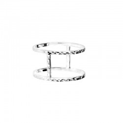 Bague large DORIANE BIJOUX double anneaux ciselé et barrette en argent - Florence