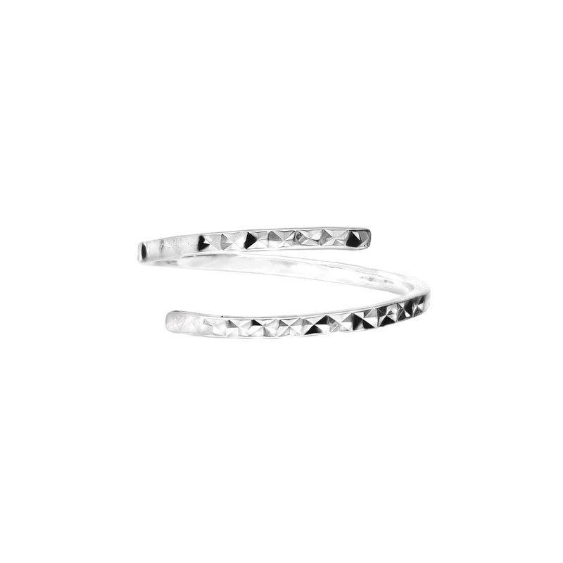 Bague fine anneau ciselé & Effet diamanté - Vénus Bague fine anneau ciselé & Effet diamanté - Vénus