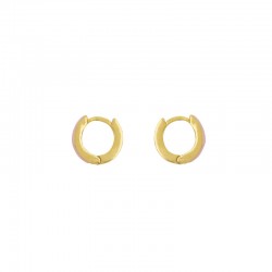 Boucles d'oreilles mini créoles PASSION dorées - Email Rose Une à Une