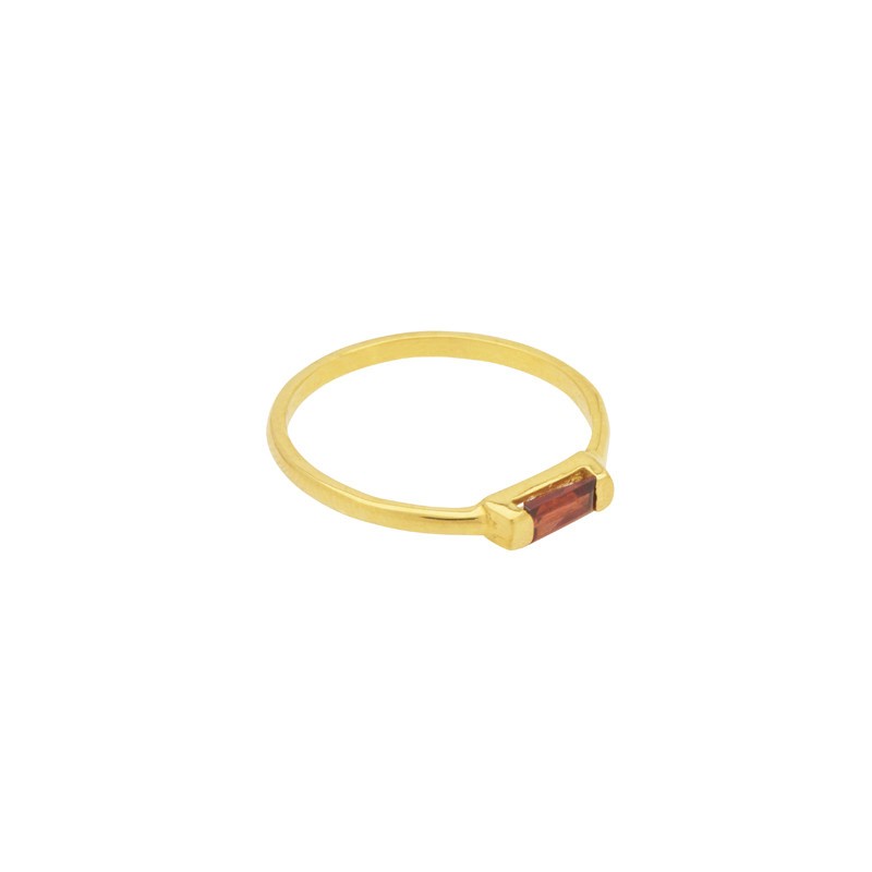 Bague fine BAR Or - Anneau fin & Barrette Rubis - Une à Une Bague fine BAR Or - Anneau fin & Barrette Rubis - Une à Une