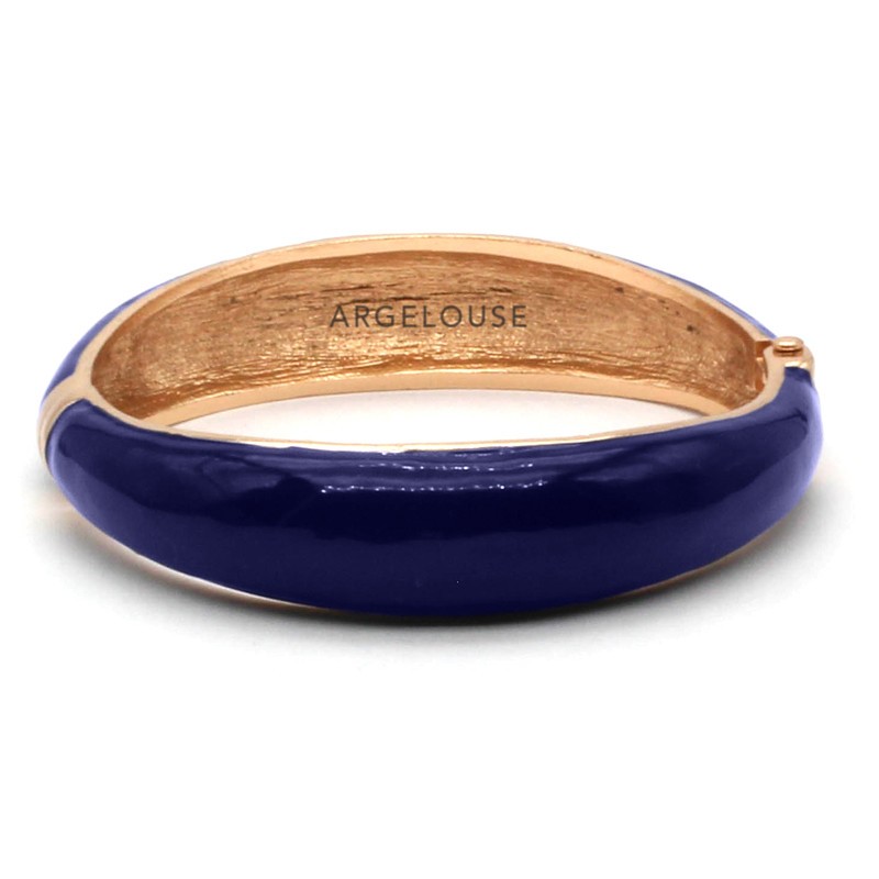 Bracelet Jonc AMOK laiton doré - Jonc lisse bombé émaillé bleu ARGELOUSE Bracelet Jonc AMOK laiton doré - Jonc lisse bombé émaillé bleu ARGELOUSE