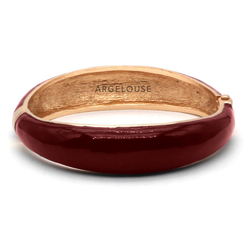 Bracelet Jonc AMOK laiton doré - Jonc lisse bombé émaillé rouge ARGELOUSE Bracelet Jonc AMOK laiton doré - Jonc lisse bombé émaillé rouge ARGELOUSE