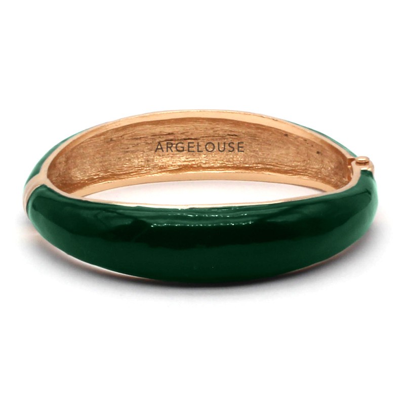 Bracelet Jonc AMOK laiton doré - Jonc lisse bombé émaillé vert ARGELOUSE Bracelet Jonc AMOK laiton doré - Jonc lisse bombé émaillé vert ARGELOUSE