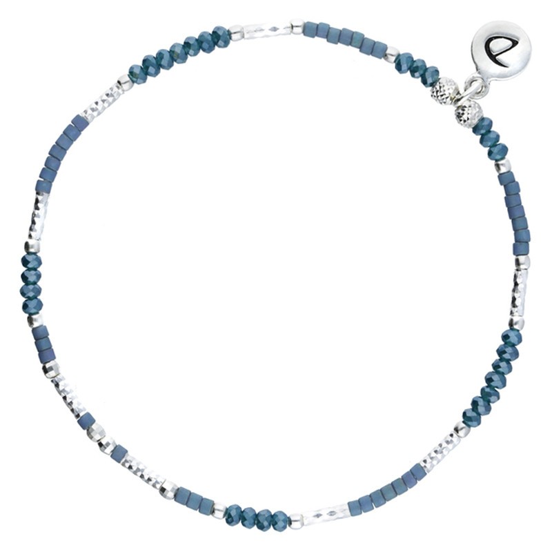 Bracelet fin élastiqué Bright Blue argent & Miyuki bleues DORIANE Bijoux Bracelet fin élastiqué Bright Blue argent & Miyuki bleues DORIANE Bijoux
