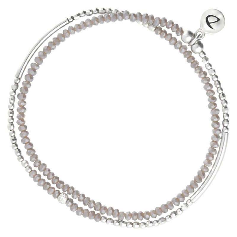 Bracelet multi-tours élastiqué Flirting argent & Perles de verre grises DORIANE Bijoux Bracelet multi-tours élastiqué Flirting argent & Perles de verre grises DORIANE Bijoux