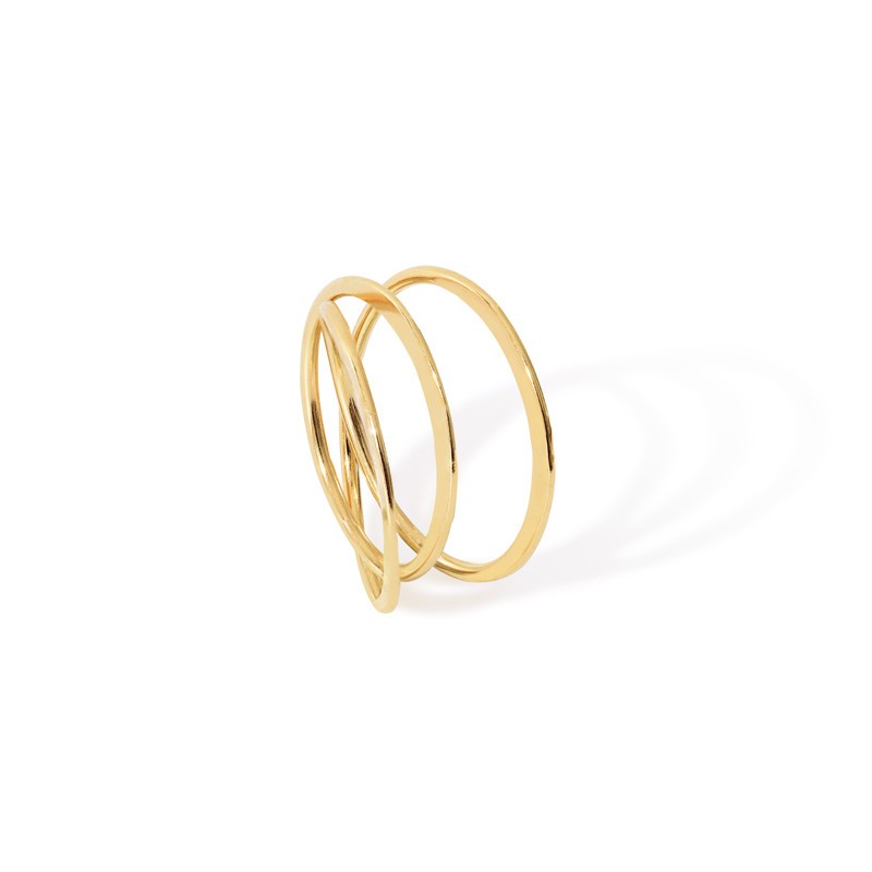 Bague fine PURE Triple Or & Anneaux croisés designs BDM Studio Bague fine PURE Triple Or & Anneaux croisés designs BDM Studio