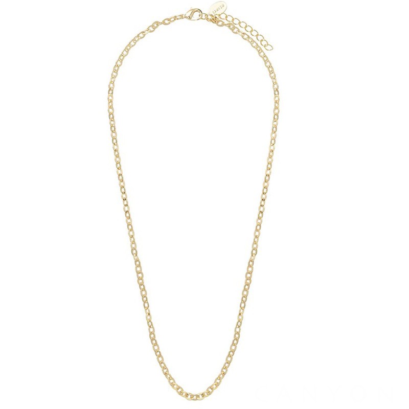 Collier chaîne dorée 52cm - Maillons forçats serrés ronds & plats Canyon Bijoux Collier chaîne dorée 52cm - Maillons forçats serrés ronds & plats Canyon Bijoux
