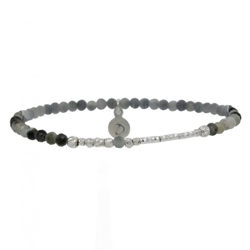 Bracelet élastiqué - Oeil d'Aigle gris & Barrette diamantée DORIANE BIJOUX Bracelet élastiqué - Oeil d'Aigle gris & Barrette diamantée DORIANE BIJOUX