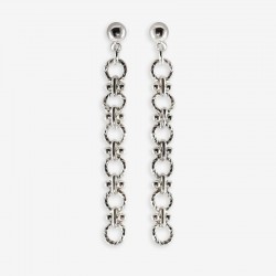 Boucles d'oreilles pendantes SALINE argent - Anneaux ronds & Petites boules CHORANGE