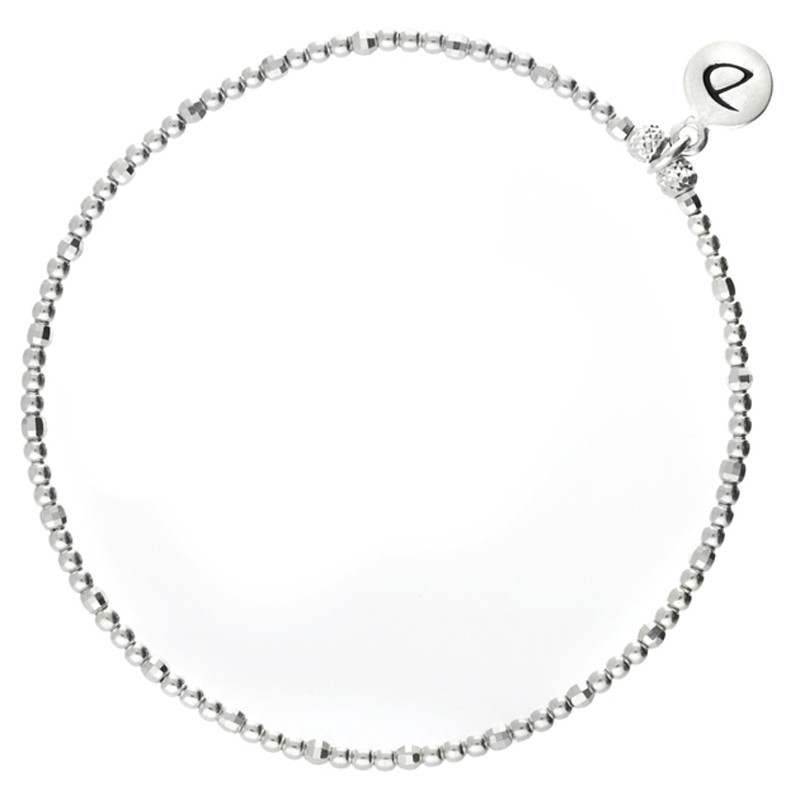 Bracelet fin élastique - Perles lisses & facettées en argent DORIANE BIJOUX Bracelet fin élastique - Perles lisses & facettées en argent DORIANE BIJOUX