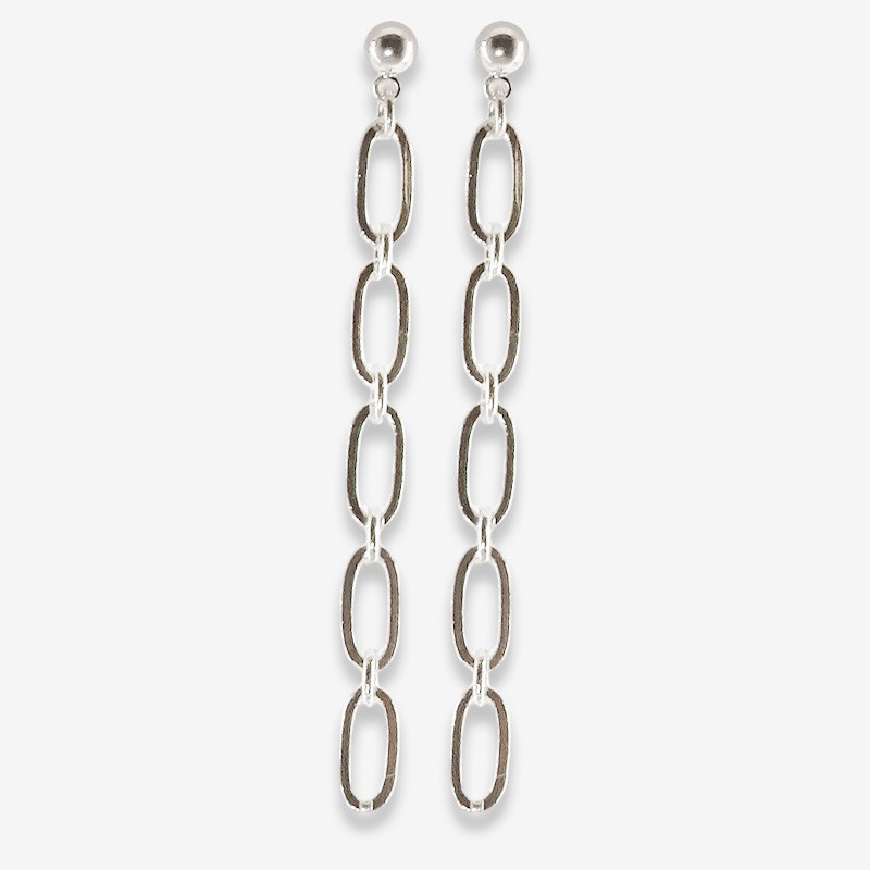 Boucles d'oreilles pendantes DIM argent - Maillons allongés CHORANGE Boucles d'oreilles pendantes DIM argent - Maillons allongés CHORANGE