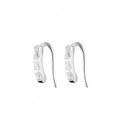 Boucles d'oreilles Pendantes en argent - Crochets & 3 zircons blancs designs - CANYON