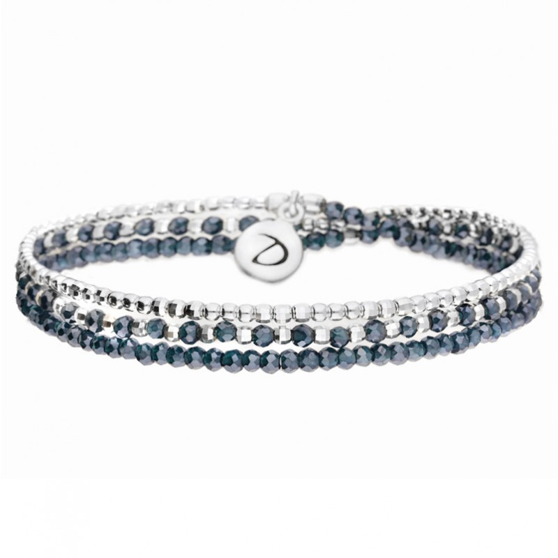 Bracelet élastique HEAVEN TRIPLE TOURS Argent & Perles bleues -DORIANE Bijoux Bracelet élastique HEAVEN TRIPLE TOURS Argent & Perles bleues -DORIANE Bijoux
