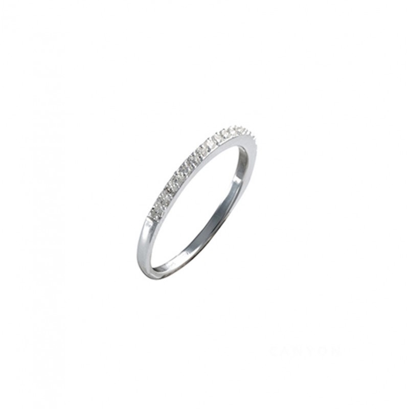 Bague fine argent Alliance & Ornée à moitié de zircons blancs CANYON Bague fine argent Alliance & Ornée à moitié de zircons blancs CANYON