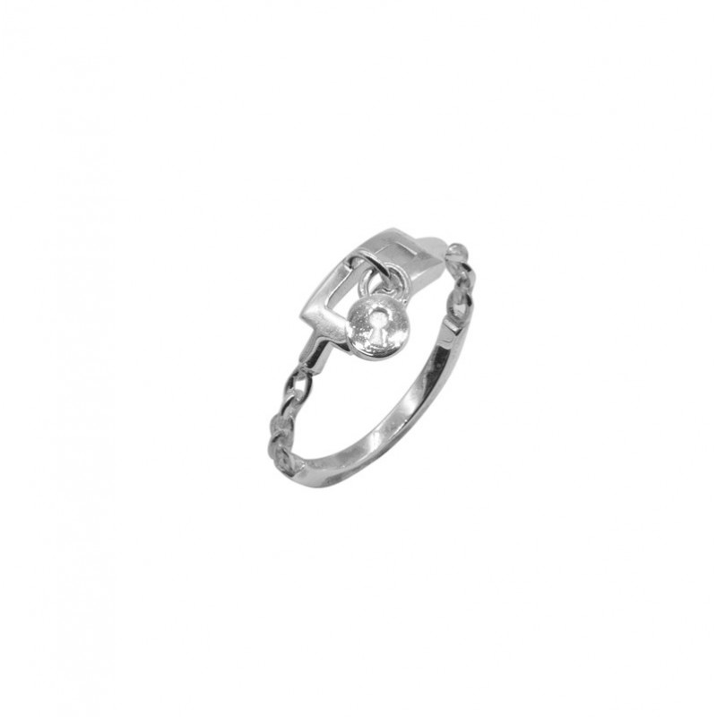 Bague fine anneau Ceinture chaîne argent & Médaille ronde design CANYON Bague fine anneau Ceinture chaîne argent & Médaille ronde design CANYON