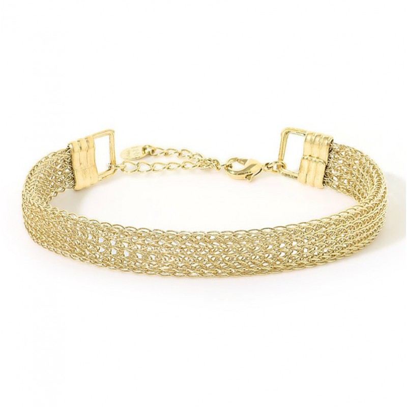 Bracelet Jonc souple VENICIA Or - Demi-jonc & Fine chaînettes macramés - BDM Studio Bracelet Jonc souple VENICIA Or - Demi-jonc & Fine chaînettes macramés - BDM Studio