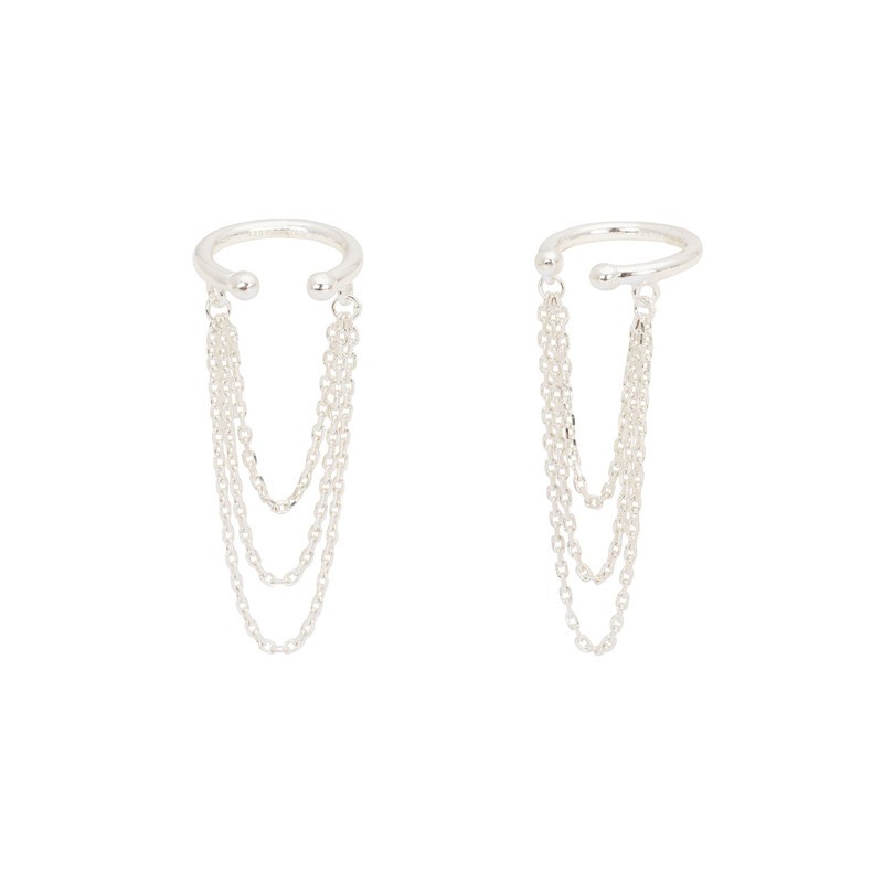 Bagues d'oreilles 3 CHAINES Argent TATOO UNE A UNE Bagues d'oreilles 3 CHAINES Argent TATOO UNE A UNE