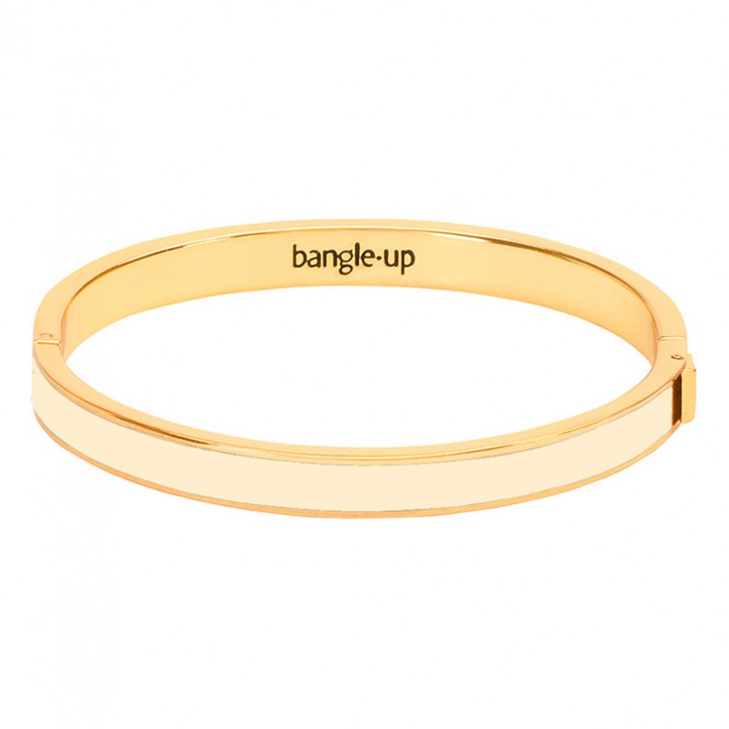 Bracelet jonc Bangle fermé doré - Email Blanc Sable BANGLE UP Bracelet jonc Bangle fermé doré - Email Blanc Sable BANGLE UP