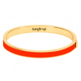 Bracelet jonc Bangle fermé doré - Email Orange Tangerine BANGLE UP