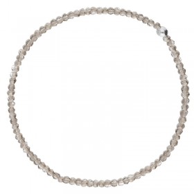 Bracelet élastique fin - Perle argent & Perles gris beige translucides DORIANE BIJOUX