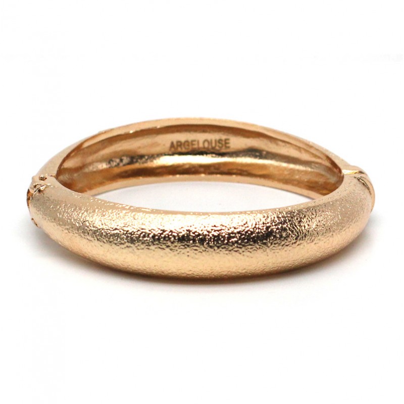Bracelet Jonc AMOK UNI GOLD - Jonc martelé moucheté bombé en laiton doré - Argelouse Bracelet Jonc AMOK UNI GOLD - Jonc martelé moucheté bombé en laiton doré - Argelouse